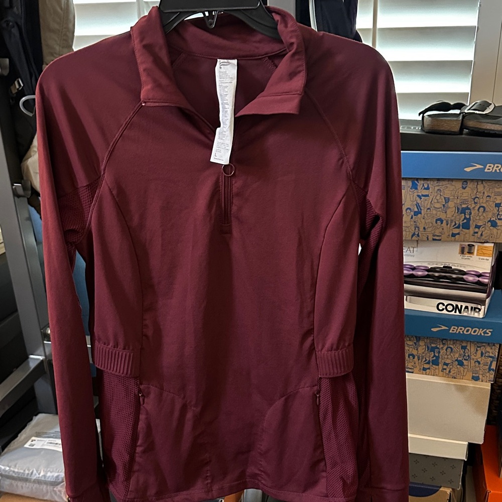 Fabletics Maroon Half-Zip Pullover - image 1